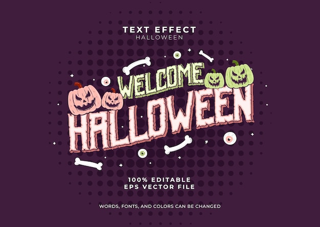 Welcome halloween horror text effect