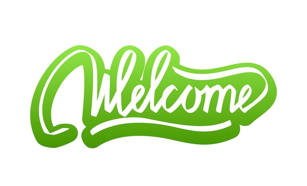 Welcome hand lettering calligraphy sticker