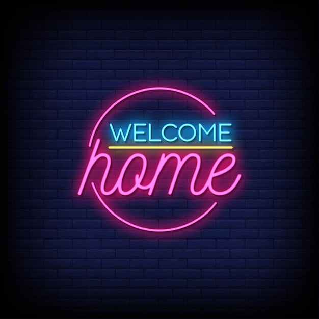 Welcome Home Neon Signs Style Text