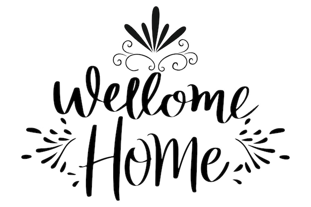 Vector welcome home word text vector illustration