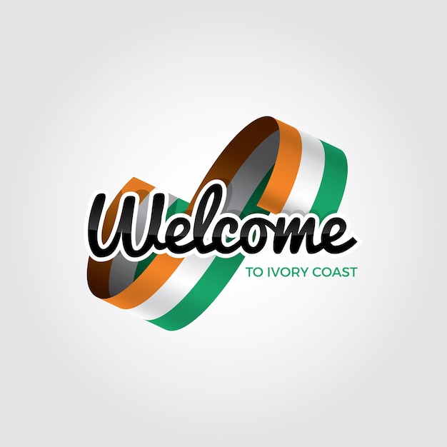 Welcome to ivory coast, vector illustration on a white backgroun