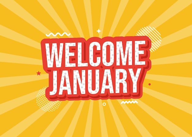 Welcome january greeting design