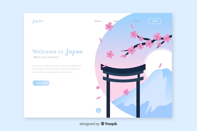 Welcome to japan landing page template