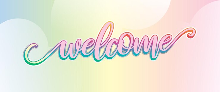 Vector 무지개 색상으로 배너 디자인에 환영 편지 스타일