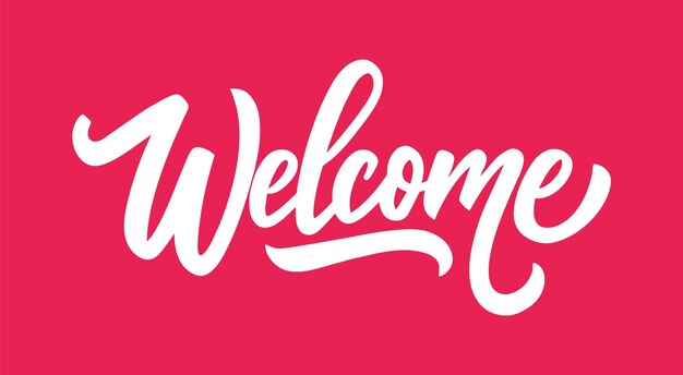 Vector welcome lettering on a lively background