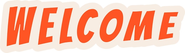 Welcome lettering sticker