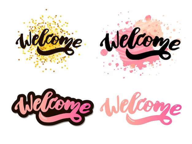 Welcome  lettering text