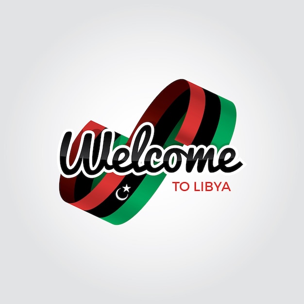 Welcome to Libya, vector illustration on a white background