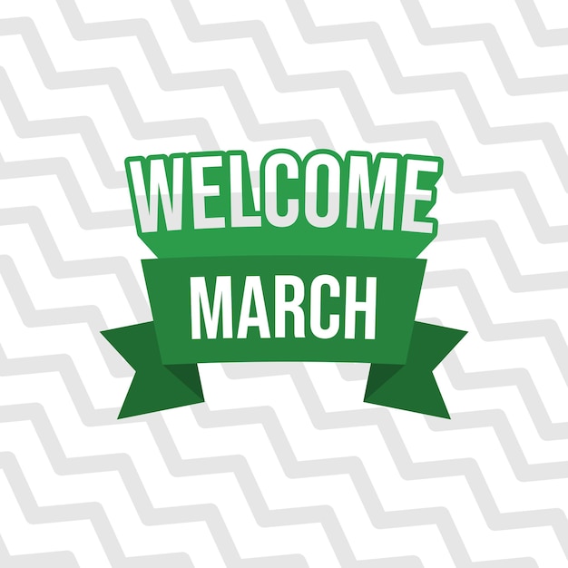 Vector welcome march greeting poster design