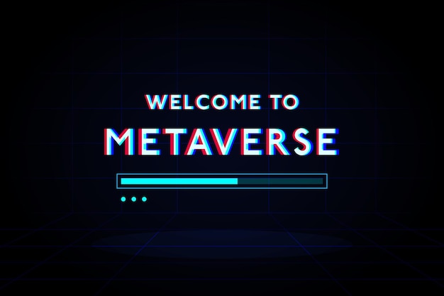 Welcome to metaverse loading bar technology futuristic interface hud vector design