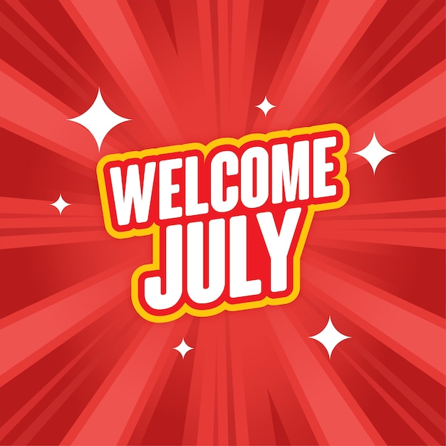 Welcome Month July EPS Vector