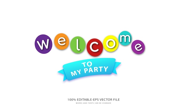 welcome to my party typography text template