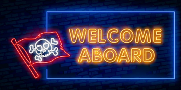 Welcome neon text