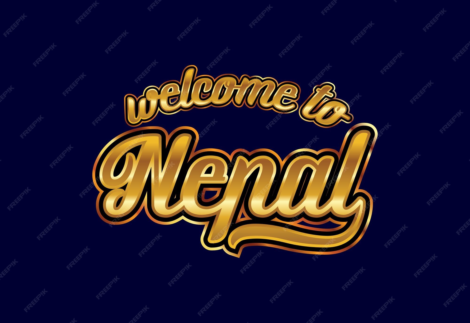 Premium Vector | Welcome To Nepal Word Text Creative Font Design ...