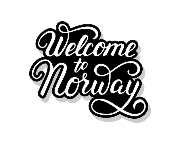 Welcome to norway calligraphy template text for your. handwritten lettering title words