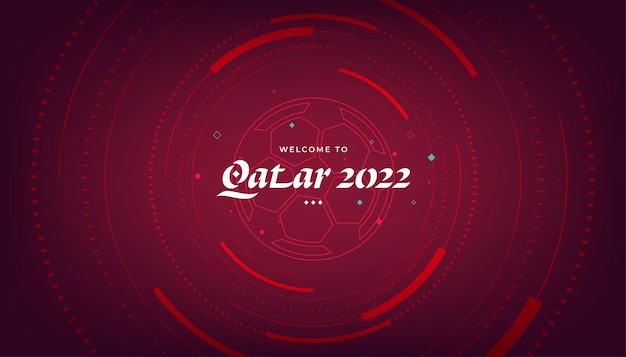 Benvenuti in qatar 2022 banner campionato di calcio o calcio 2022 nel vettore qatar.