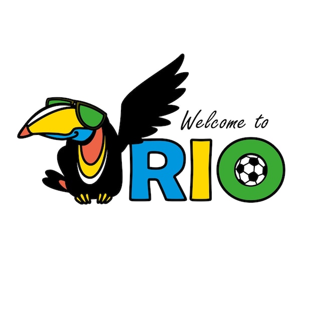 Welcome to Rio vector illustration in white background