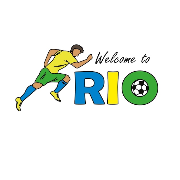 흰색 배경의 Rio 벡터 그림에 오신 것을 환영합니다.