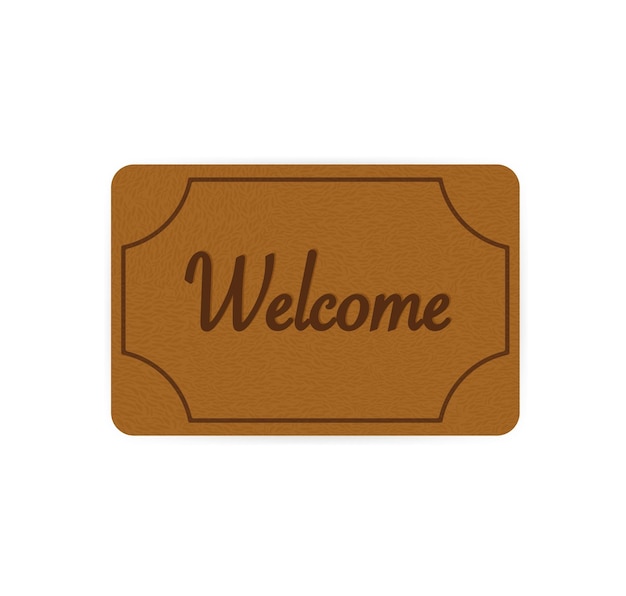 Welcome rug great design for any purposes Cartoon icon Vector isolated Vector sign Welcome home