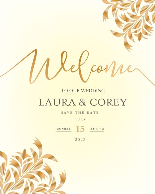 Vector welcome sign design floral