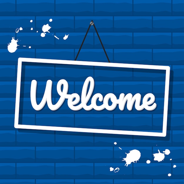 welcome sign on the wall presentation plate frame