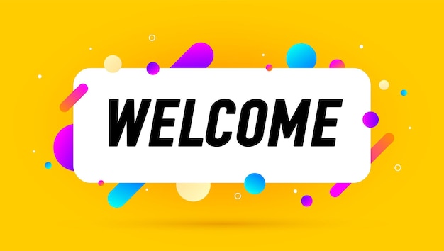 Vector welcome speech bubble banner poster