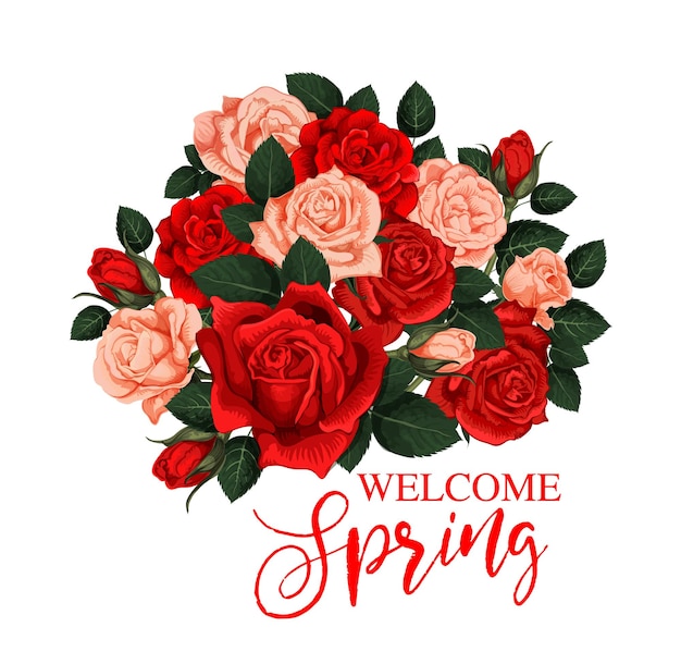 Welcome spring greeting card