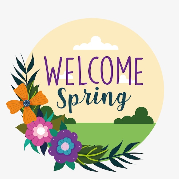 Welcome spring inscription