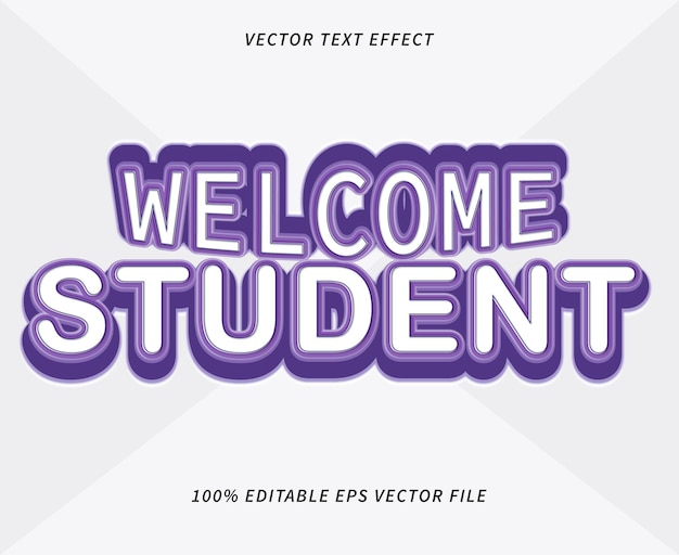 Welcome student text effect editable 3d text