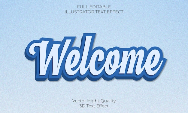 Welcome style 3d editable text effect Premium Vector