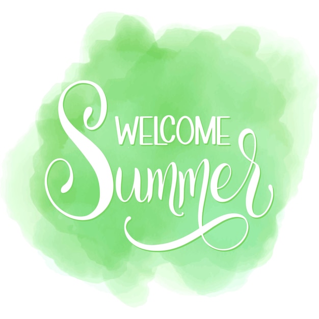 Welcome Summer lettering. Elements for invitations, posters, greeting cards. Seasons Greetings