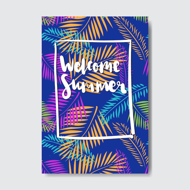 Vector welcome summer palm badge