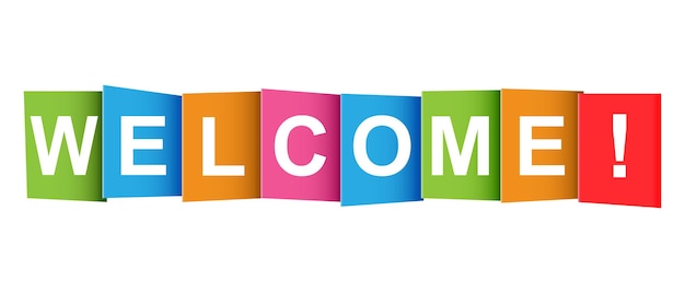 Welcome tag market message flat vector illustration on white background