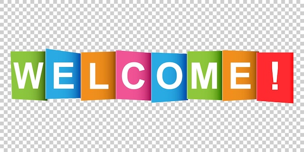 Welcome tag market message flat vector illustration on white background