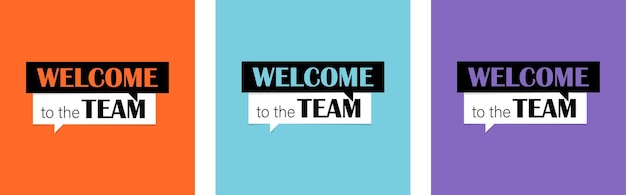 Welcome to the team welcome posters set with text