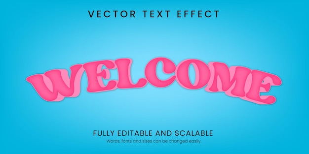 Welcome Text effect 3D style fully editable with abstract background