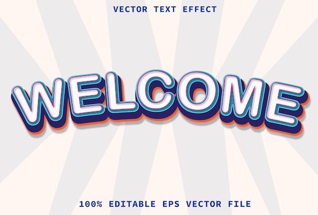 Vector welcome text effect editable text effect 3d