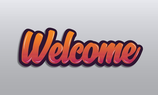 Vector welcome text effect