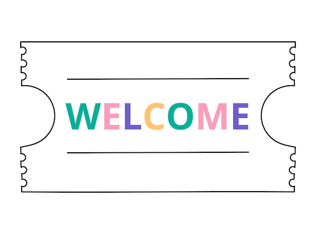 Welcome ticket. line icon. Vector illustration