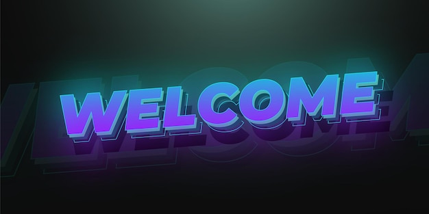 Vector welcome typography modern colorful text effect glowing illustrations banner