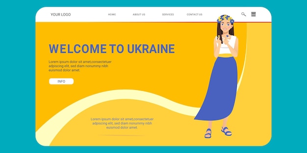 Vector welcome to the ukraine website design