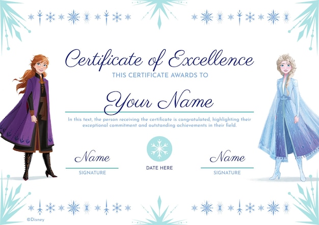 Welcome Winter Frozen Certificate