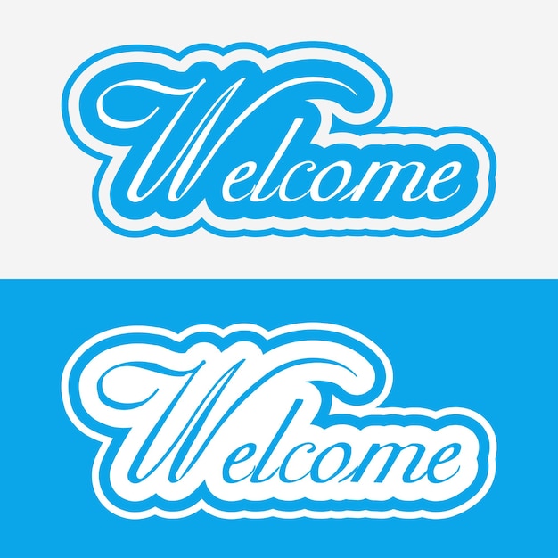 Welcome word text effect vector design