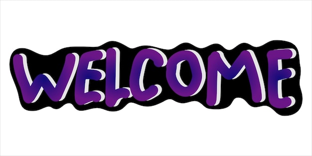 Vector welcome word with graffiti art design