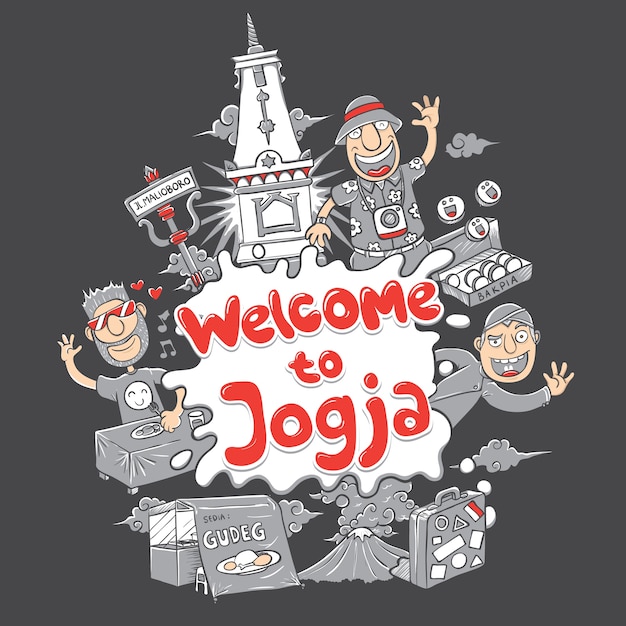 Vector welcome to yogyakarta illustration