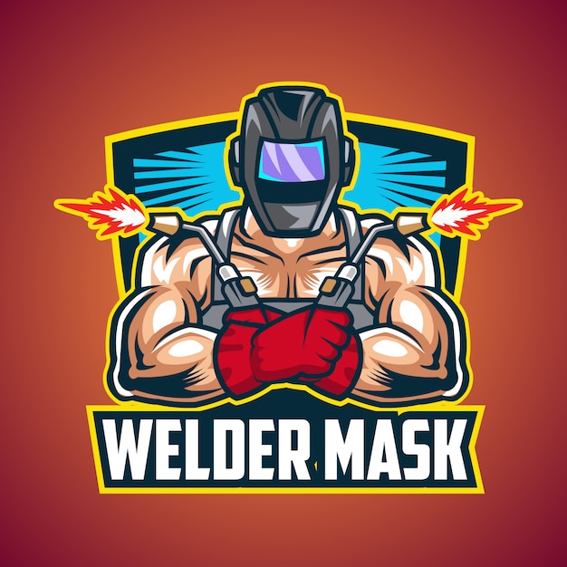 Welder Mask Mascot Logo