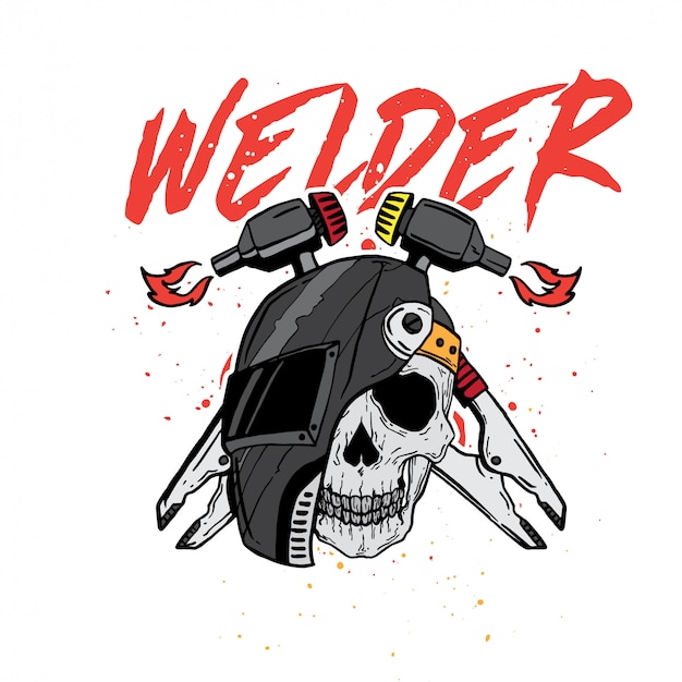 Vector welder skull profession