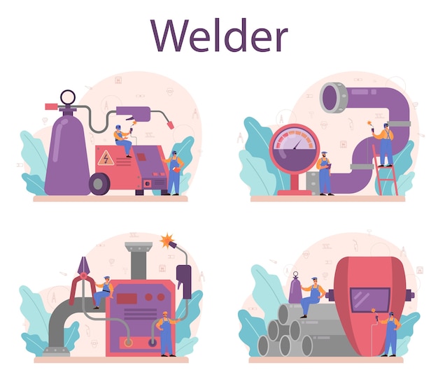 Welder and welding service concept set