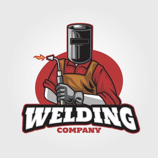 Vector welder worker logo for welding mascot logo