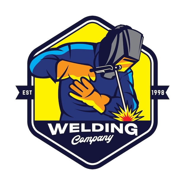 welding logo vector illustration in vintage style